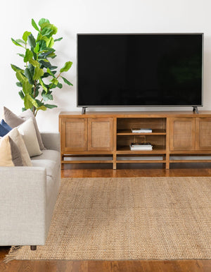 Natural 10' x 14' 1 Chunky Jute Rectangle Area Rug 100% All Natural Jute Sustainable Eco-Friendly Carpet Mat for Natural Interior Design Homes for Sale at Rug Engine