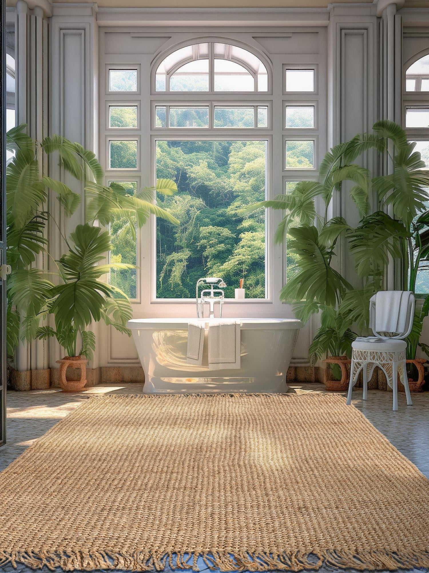 Natural 7' 1 x 10' Chunky Jute Rectangle Area Rug 100% All Natural Jute Sustainable Eco-Friendly Carpet Mat for Natural Interior Design Homes for Sale at Rug Engine