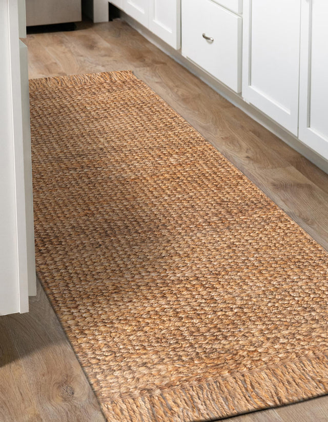 Natural 2' x 8' Chunky Jute Runner Area Rug 100% All Natural Jute Sustainable Eco-Friendly Carpet Mat for Natural Interior Design Homes for Sale at Rug Engine