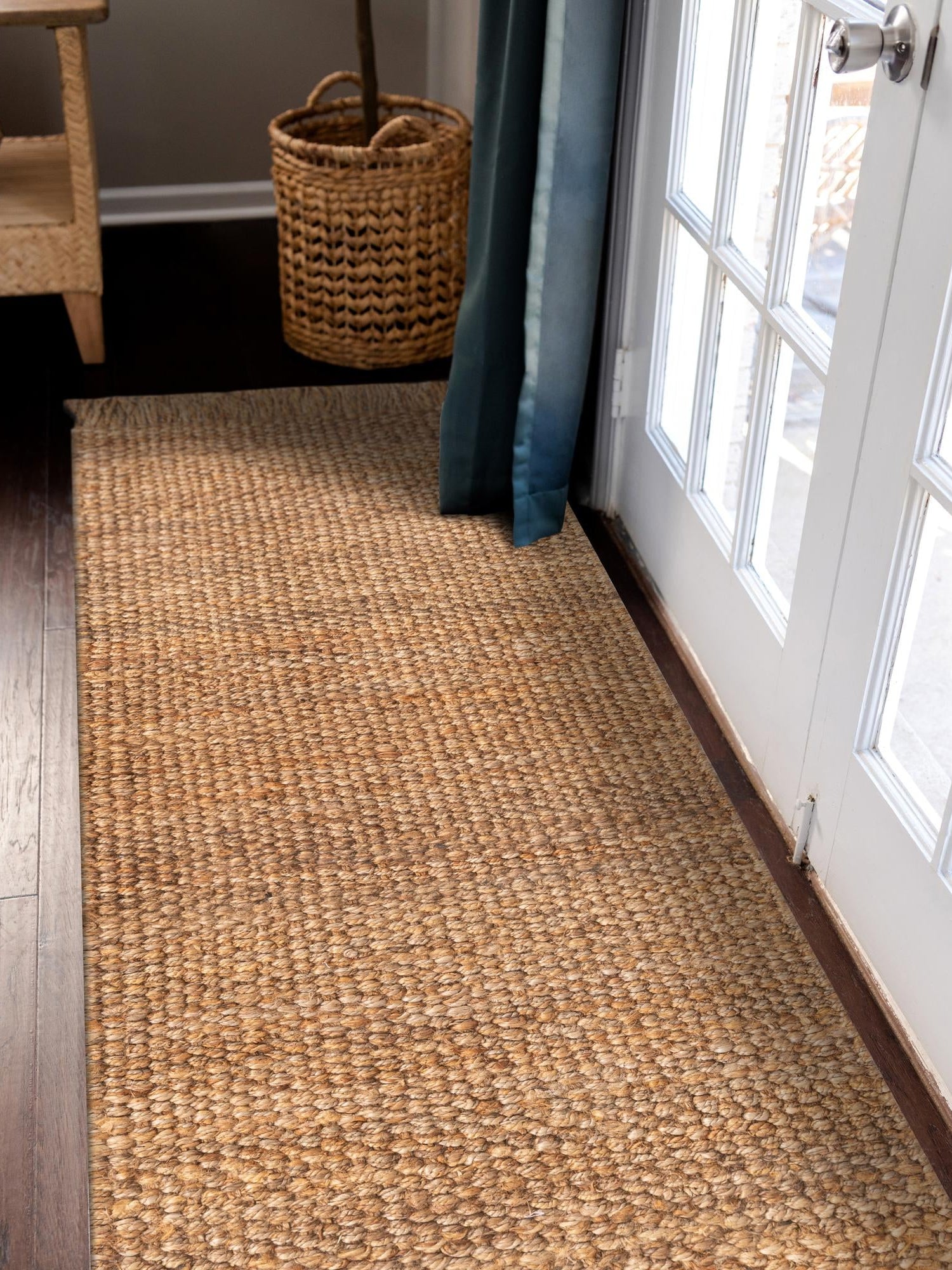 Natural 2' x 8' Chunky Jute Runner Area Rug 100% All Natural Jute Sustainable Eco-Friendly Carpet Mat for Natural Interior Design Homes for Sale at Rug Engine