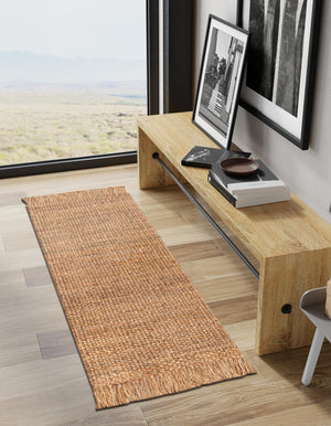 Natural 2' 7 x 12' Chunky Jute Runner Area Rug 100% All Natural Jute Sustainable Eco-Friendly Carpet Mat for Natural Interior Design Homes for Sale at Rug Engine