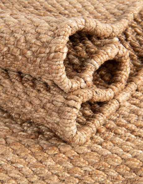 Natural 2' 7 x 12' Chunky Jute Runner Area Rug 100% All Natural Jute Sustainable Eco-Friendly Carpet Mat for Natural Interior Design Homes for Sale at Rug Engine