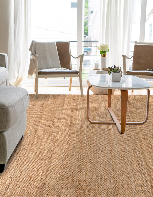 Natural 6' 1 x 9' Chunky Jute Rectangle Rug