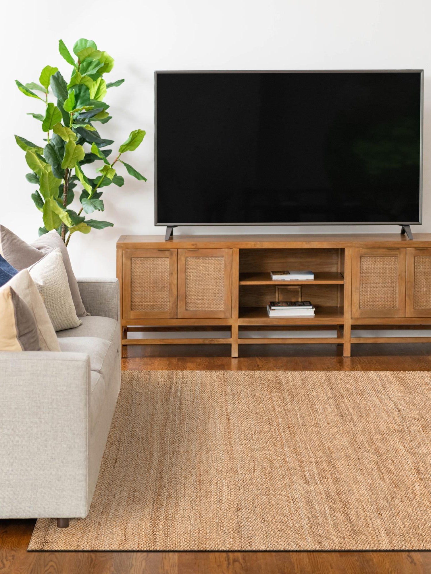 Natural 5' 1 x 8' Chunky Jute Rectangle Area Rug 100% All Natural Jute Sustainable Eco-Friendly Carpet Mat for Natural Interior Design Homes for Sale at Rug Engine