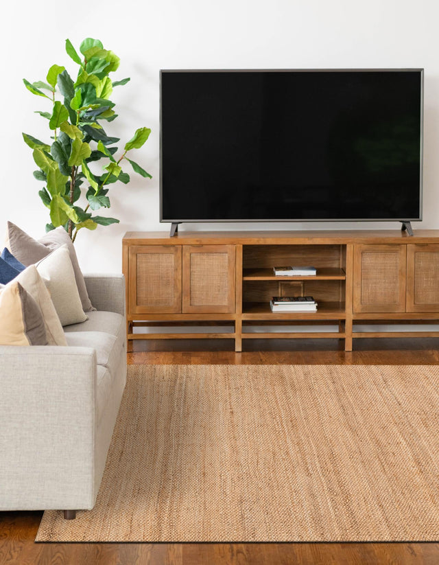 Natural 5' 1 x 8' Chunky Jute Rectangle Area Rug 100% All Natural Jute Sustainable Eco-Friendly Carpet Mat for Natural Interior Design Homes for Sale at Rug Engine