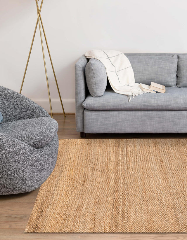 Natural 6' 1 x 9' Chunky Jute Rectangle Rug