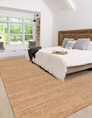 Natural 6' 1 x 9' Chunky Jute Rectangle Rug