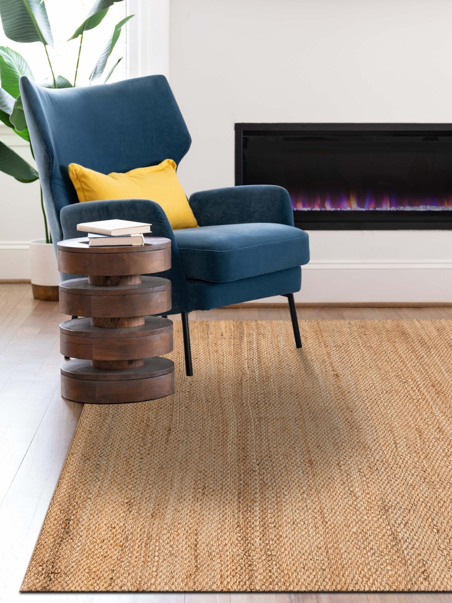 Natural 5' 1 x 8' Chunky Jute Rectangle Area Rug 100% All Natural Jute Sustainable Eco-Friendly Carpet Mat for Natural Interior Design Homes for Sale at Rug Engine