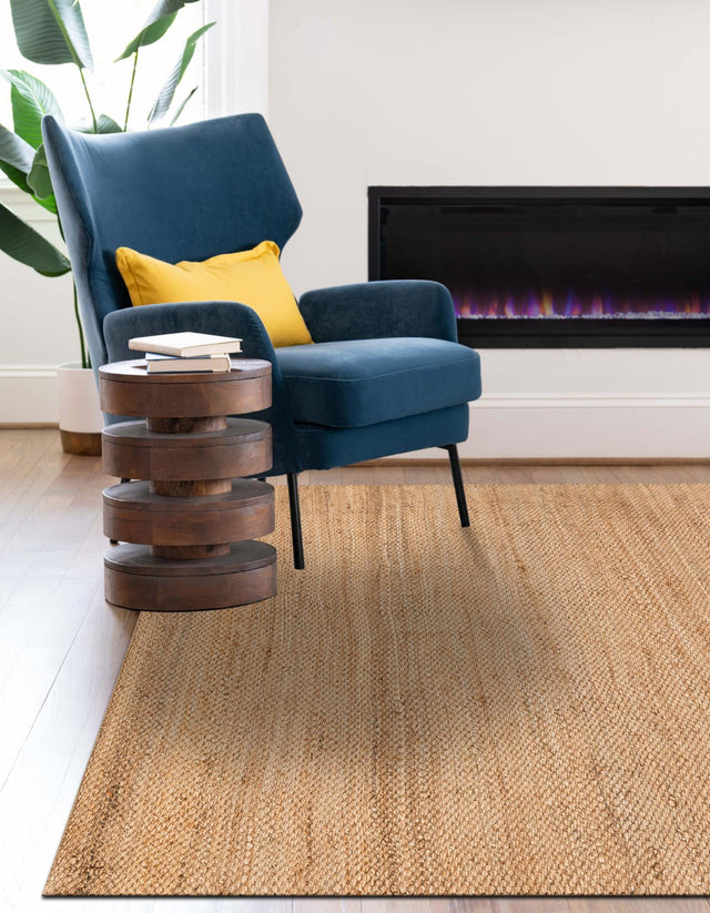 Natural 6' 1 x 9' Chunky Jute Rectangle Rug
