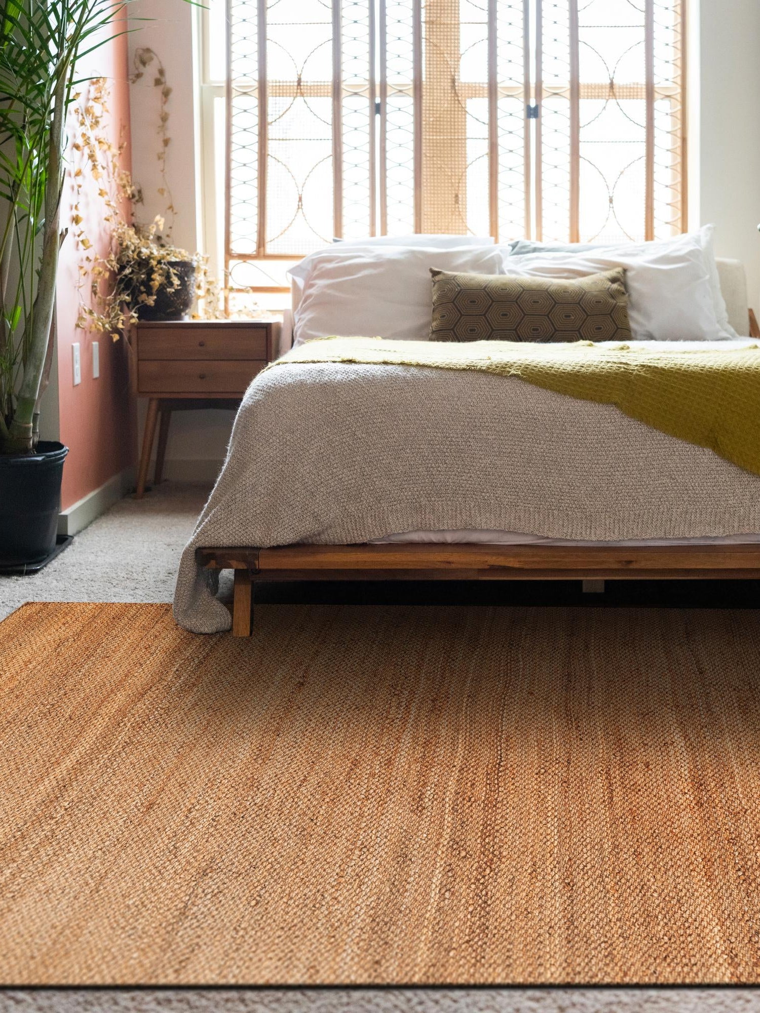 Natural 5' 1 x 8' Chunky Jute Rectangle Area Rug 100% All Natural Jute Sustainable Eco-Friendly Carpet Mat for Natural Interior Design Homes for Sale at Rug Engine