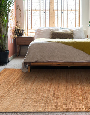 Natural 5' 1 x 8' Chunky Jute Rectangle Area Rug 100% All Natural Jute Sustainable Eco-Friendly Carpet Mat for Natural Interior Design Homes for Sale at Rug Engine