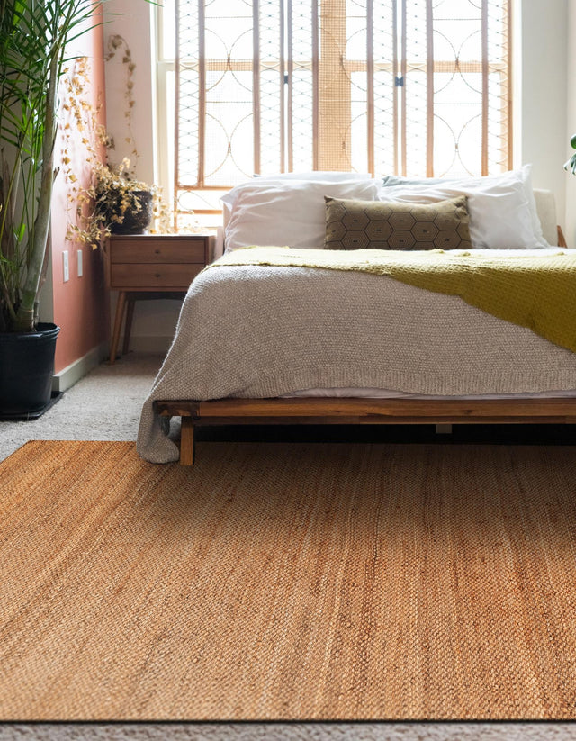 Natural 5' 1 x 8' Chunky Jute Rectangle Area Rug 100% All Natural Jute Sustainable Eco-Friendly Carpet Mat for Natural Interior Design Homes for Sale at Rug Engine