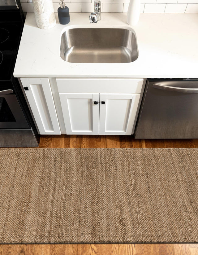 Natural 2' 7 x 10' Chunky Jute Runner Area Rug 100% All Natural Jute Sustainable Eco-Friendly Carpet Mat for Natural Interior Design Homes for Sale at Rug Engine