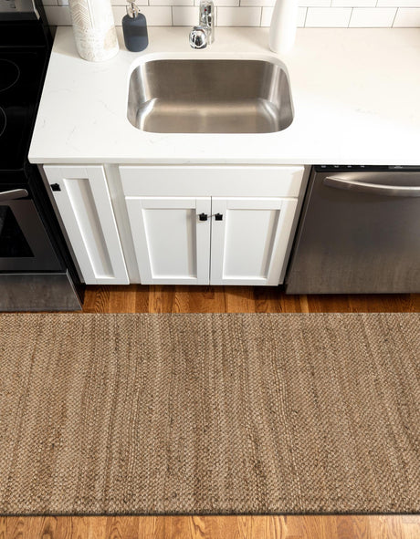 Natural 2' 7 x 12' Chunky Jute Runner Area Rug 100% All Natural Jute Sustainable Eco-Friendly Carpet Mat for Natural Interior Design Homes for Sale at Rug Engine