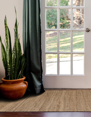 Natural 2' 7 x 10' Chunky Jute Runner Area Rug 100% All Natural Jute Sustainable Eco-Friendly Carpet Mat for Natural Interior Design Homes for Sale at Rug Engine