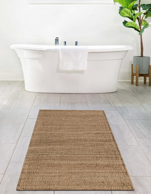 Natural 2' 7 x 12' Chunky Jute Runner Area Rug 100% All Natural Jute Sustainable Eco-Friendly Carpet Mat for Natural Interior Design Homes for Sale at Rug Engine