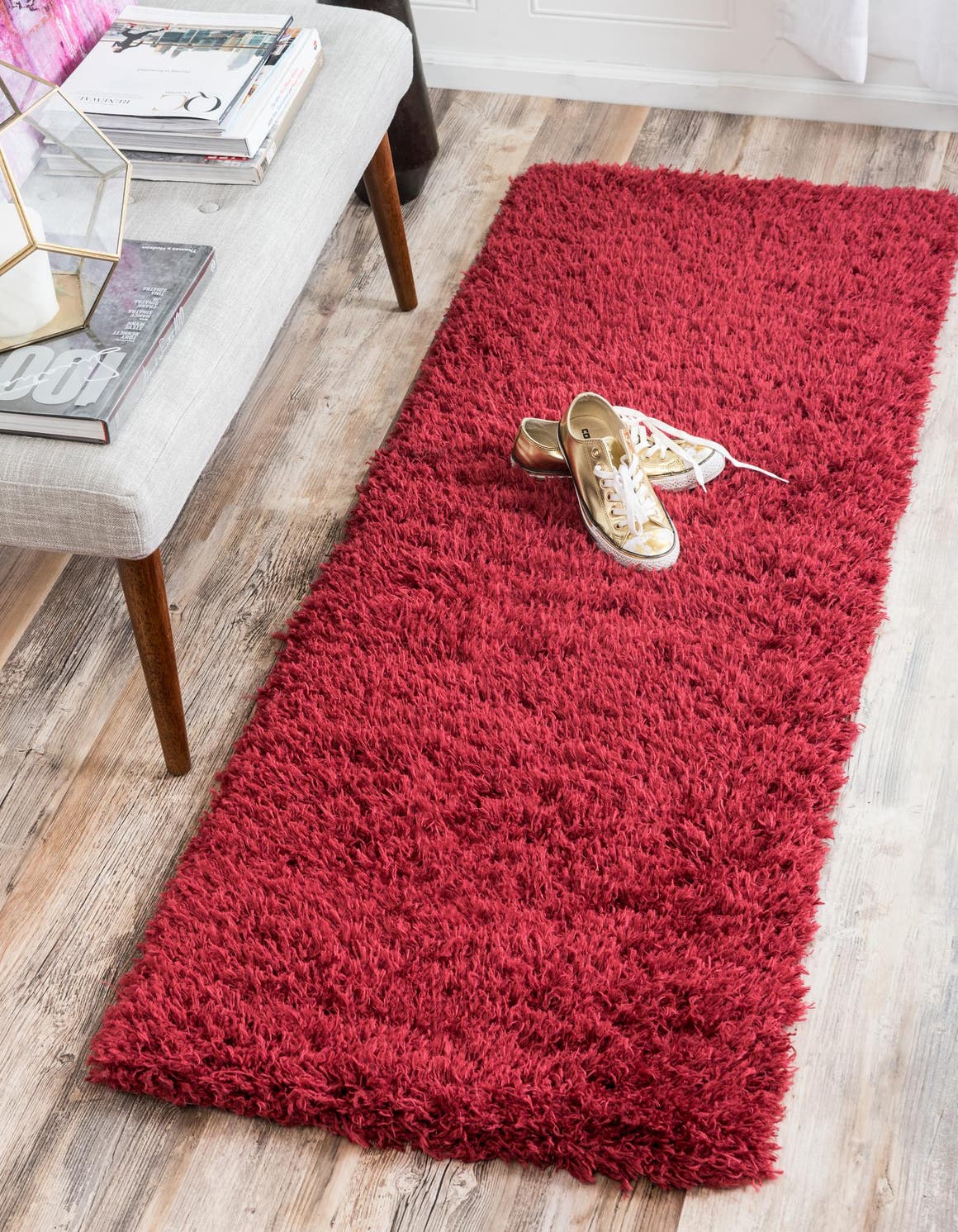 Lipstick 2' x 6' 1 Marilyn Monroe Opulence Shag Runner Area Rug Thick Soft Touch Fluffy & Plush Shaggy Pile 100% Polyester Carpet for Living, Dining, Bedroom, Office for Sale at Rug Engine