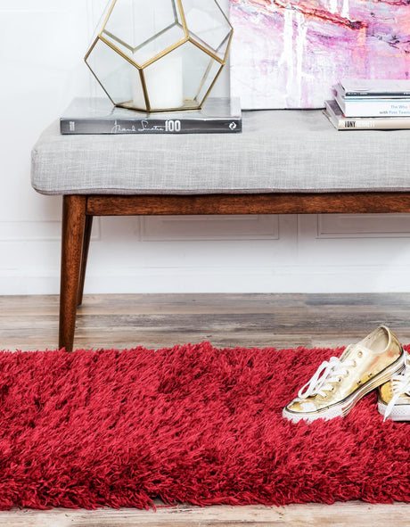 Lipstick 2' x 10' Marilyn Monroe Opulence Shag Runner Area Rug Thick Soft Touch Fluffy & Plush Shaggy Pile 100% Polyester Carpet for Living, Dining, Bedroom, Office for Sale at Rug Engine