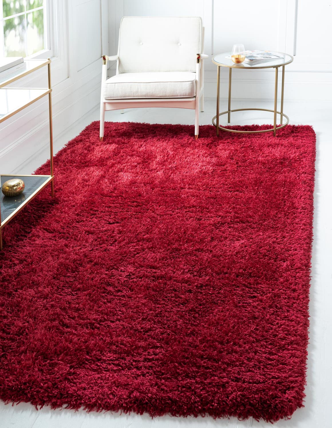 Lipstick 5' 1 x 8' Marilyn Monroe Opulence Shag Rectangle Area Rug Thick Soft Touch Fluffy & Plush Shaggy Pile 100% Polyester Carpet for Living, Dining, Bedroom, Office for Sale at Rug Engine