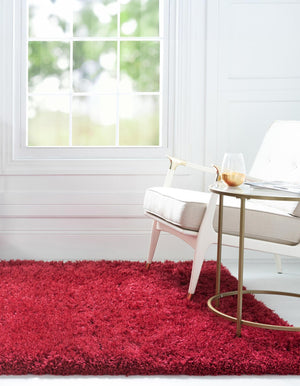 Lipstick 4' 1 x 6' 1 Marilyn Monroe Opulence Shag Rectangle Area Rug Thick Soft Touch Fluffy & Plush Shaggy Pile