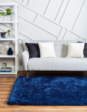 Aegean Blue 5' 1 x 8' Marilyn Monroe Opulence Shag Rectangle Area Rug Thick Soft Touch Fluffy & Plush Shaggy Pile