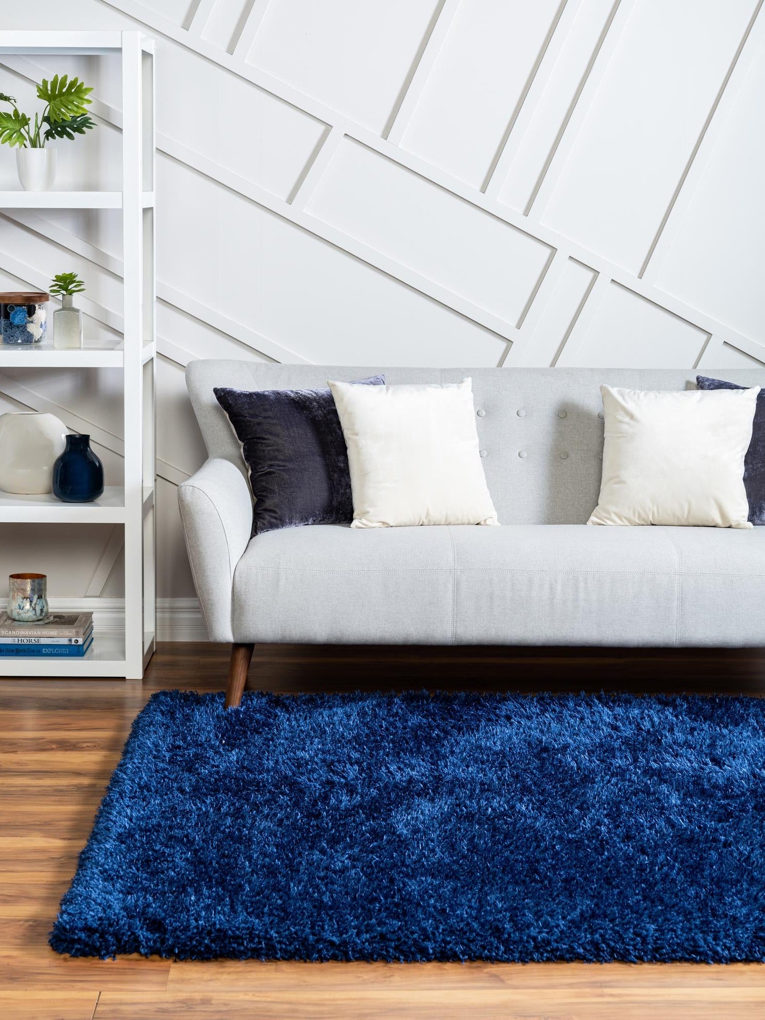 Aegean Blue 10' x 14' Marilyn Monroe Opulence Shag Rectangle Area Rug Thick Soft Touch Fluffy & Plush Shaggy Pile 100% Polyester Carpet for Living, Dining, Bedroom, Office for Sale at Rug Engine