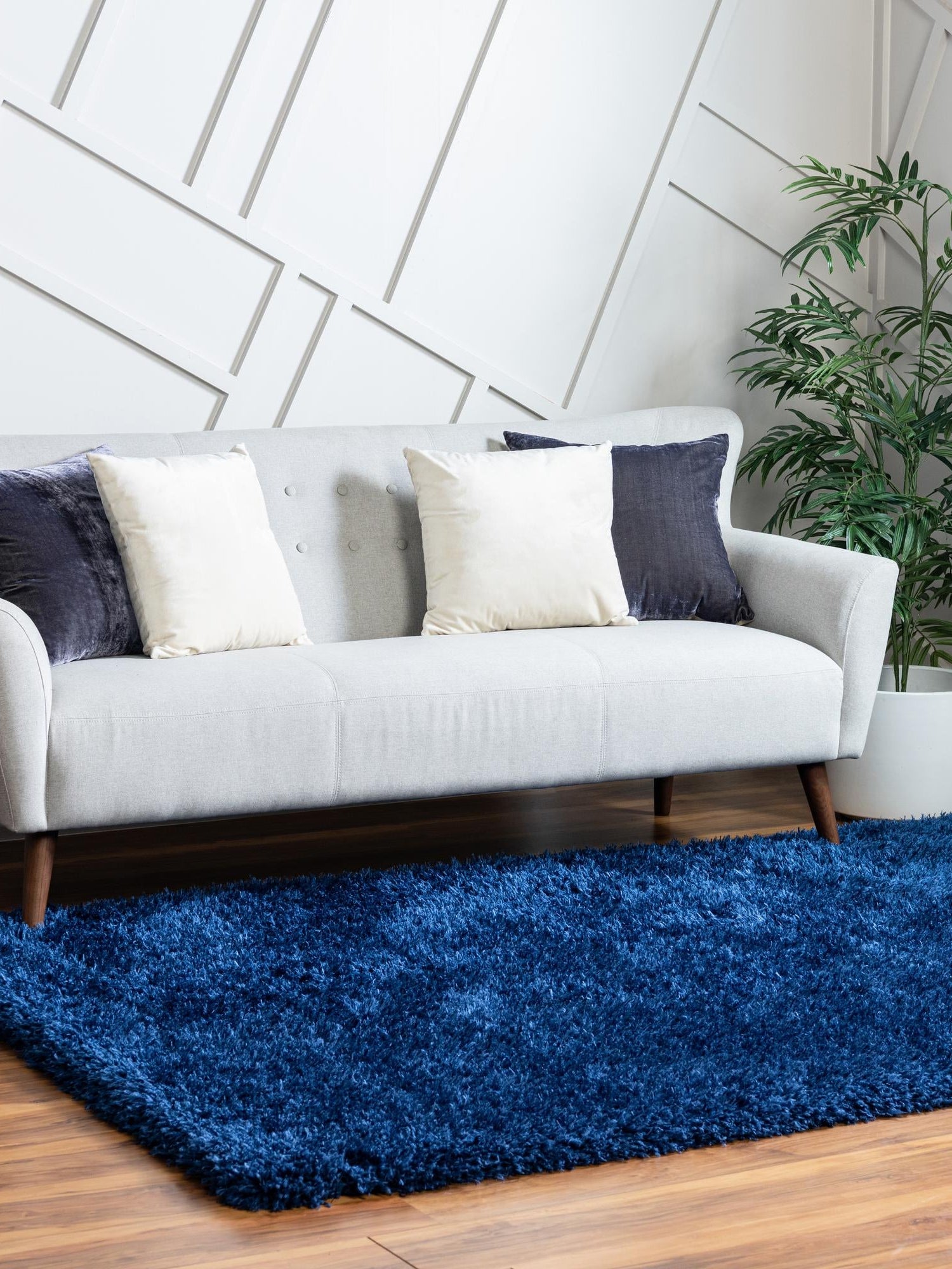 Aegean Blue 8' x 10' Marilyn Monroe Opulence Shag Rectangle Area Rug Thick Soft Touch Fluffy & Plush Shaggy Pile 100% Polyester Carpet for Living, Dining, Bedroom, Office for Sale at Rug Engine