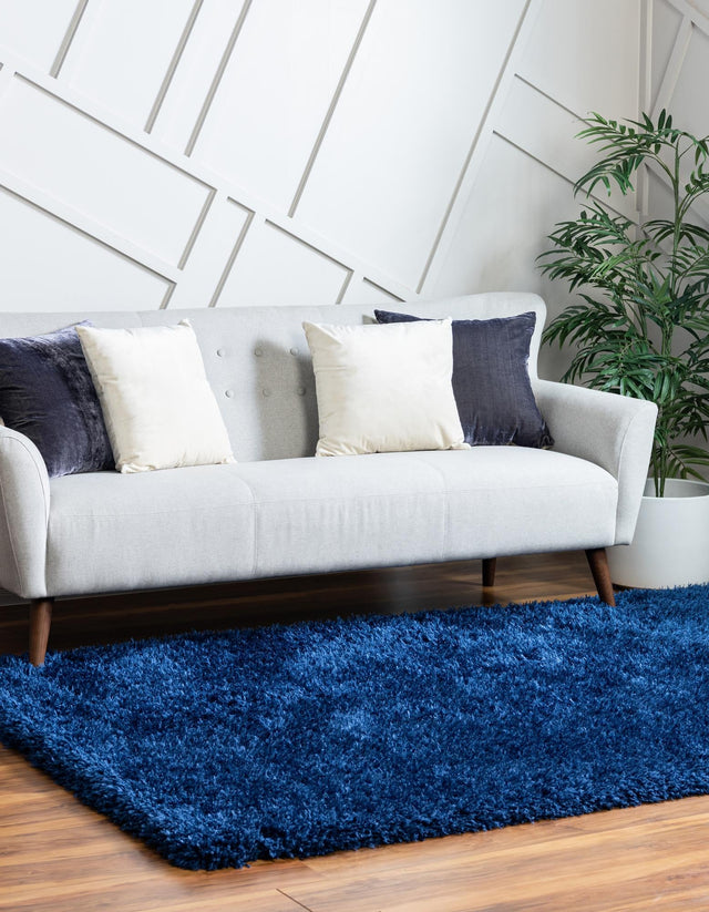 Aegean Blue 4' 1 x 6' 1 Marilyn Monroe Opulence Shag Rectangle Area Rug Thick Soft Touch Fluffy & Plush Shaggy Pile