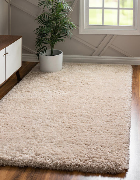Blonde 5' 1 x 8' Marilyn Monroe Opulence Shag Rectangle Area Rug Thick Soft Touch Fluffy & Plush Shaggy Pile