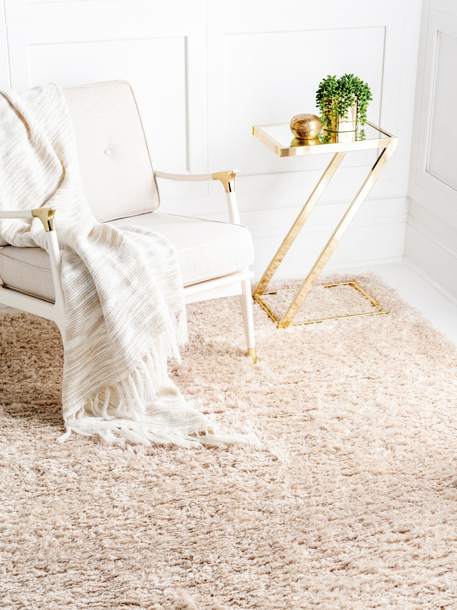 Blonde 9' x 12' Marilyn Monroe Opulence Shag Rectangle Area Rug Thick Soft Touch Fluffy & Plush Shaggy Pile 100% Polyester Carpet for Living, Dining, Bedroom, Office for Sale at Rug Engine