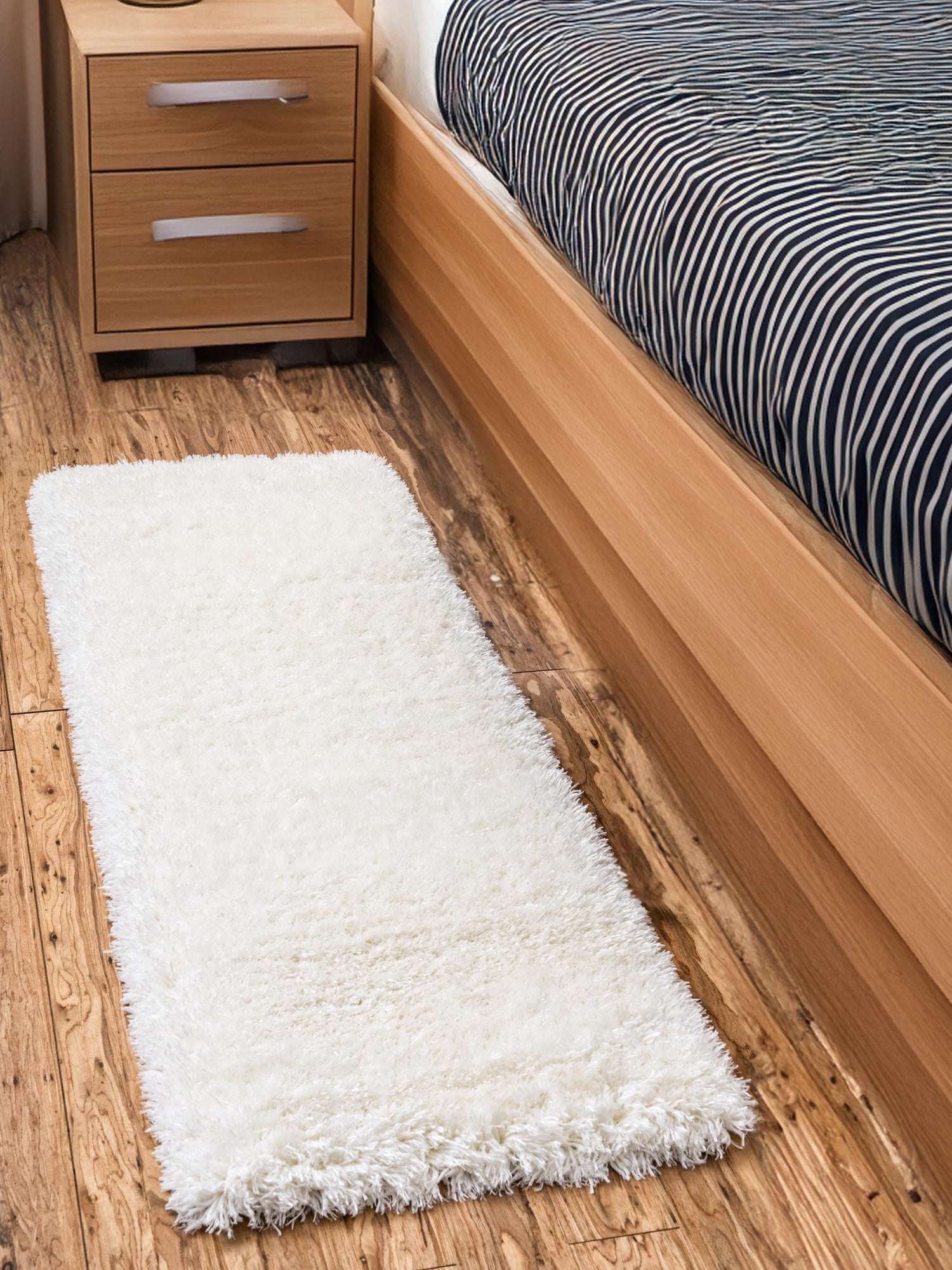 Bone 2' x 6' 1 Marilyn Monroe Opulence Shag Runner Area Rug Thick Soft Touch Fluffy & Plush Shaggy Pile 100% Polyester Carpet for Living, Dining, Bedroom, Office for Sale at Rug Engine