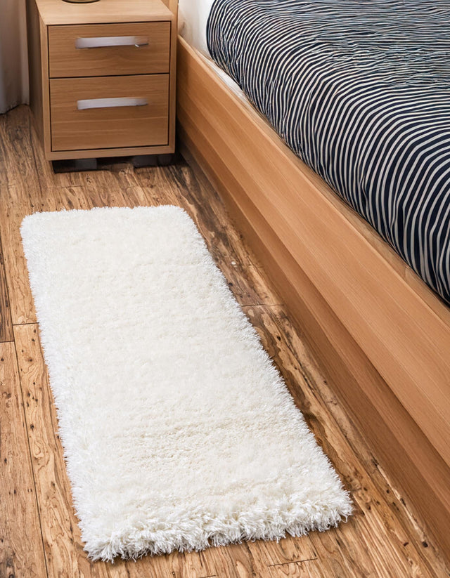 Bone 2' x 6' 1 Marilyn Monroe Opulence Shag Runner Area Rug Thick Soft Touch Fluffy & Plush Shaggy Pile