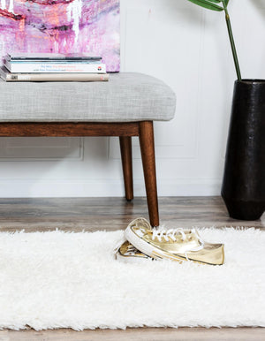 Bone 2' x 6' 1 Marilyn Monroe Opulence Shag Runner Area Rug Thick Soft Touch Fluffy & Plush Shaggy Pile