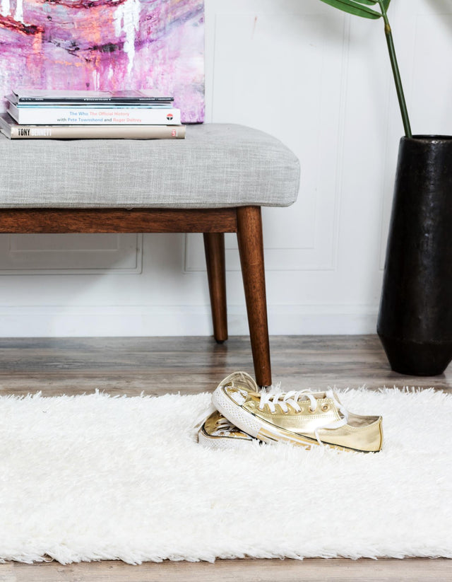 Bone 2' x 6' 1 Marilyn Monroe Opulence Shag Runner Area Rug Thick Soft Touch Fluffy & Plush Shaggy Pile
