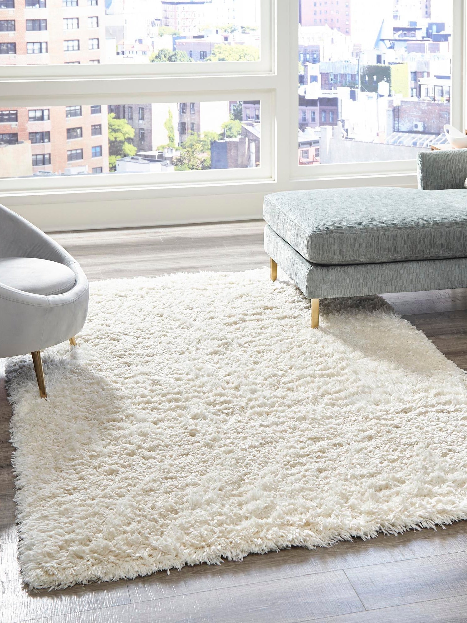 Bone 1' 4 x 1' 4 Marilyn Monroe Opulence Shag Sample Area Rug Thick Soft Touch Fluffy & Plush Shaggy Pile 100% Polyester Carpet for Living, Dining, Bedroom, Office for Sale at Rug Engine