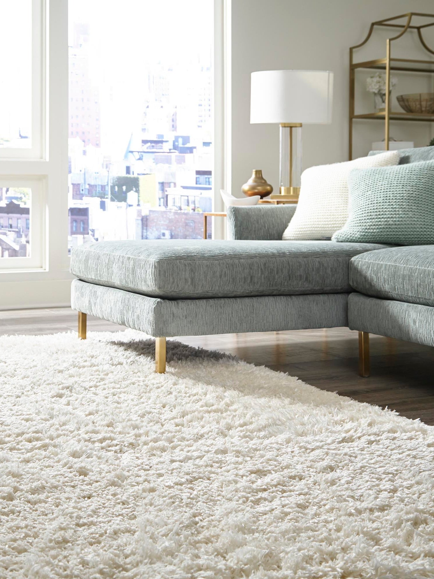 Bone 9' x 12' Marilyn Monroe Opulence Shag Rectangle Area Rug Thick Soft Touch Fluffy & Plush Shaggy Pile 100% Polyester Carpet for Living, Dining, Bedroom, Office for Sale at Rug Engine