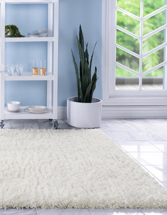 Bone 8' x 10' Marilyn Monroe Opulence Shag Rectangle Area Rug Thick Soft Touch Fluffy & Plush Shaggy Pile