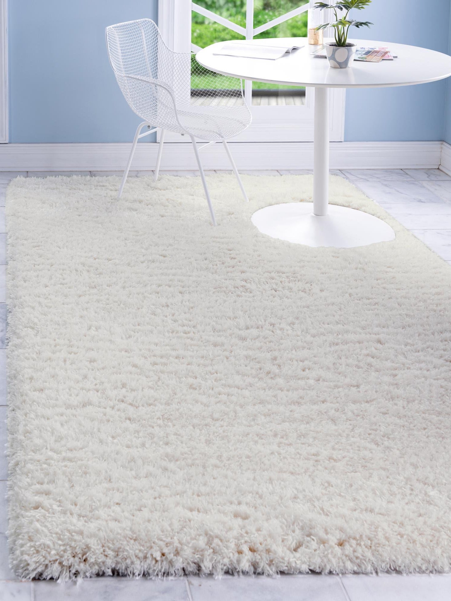 Bone 9' x 12' Marilyn Monroe Opulence Shag Rectangle Area Rug Thick Soft Touch Fluffy & Plush Shaggy Pile 100% Polyester Carpet for Living, Dining, Bedroom, Office for Sale at Rug Engine