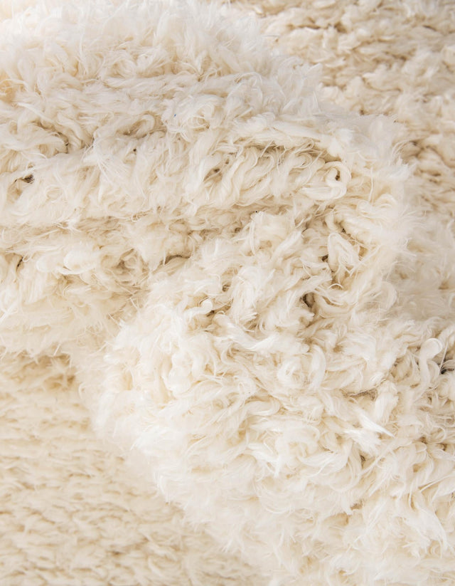 Bone 9' x 12' Marilyn Monroe Opulence Shag Rectangle Area Rug Thick Soft Touch Fluffy & Plush Shaggy Pile