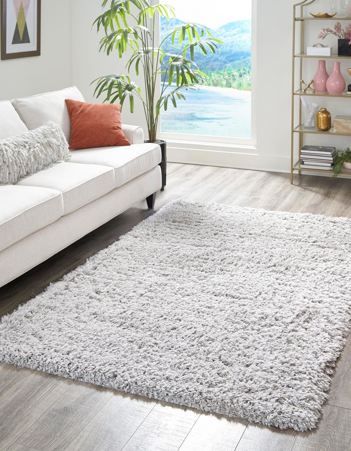 Silver Screen 5' 1 x 8' Marilyn Monroe Opulence Shag Rectangle Area Rug Thick Soft Touch Fluffy & Plush Shaggy Pile 100% Polyester Carpet for Living, Dining, Bedroom, Office for Sale at Rug Engine