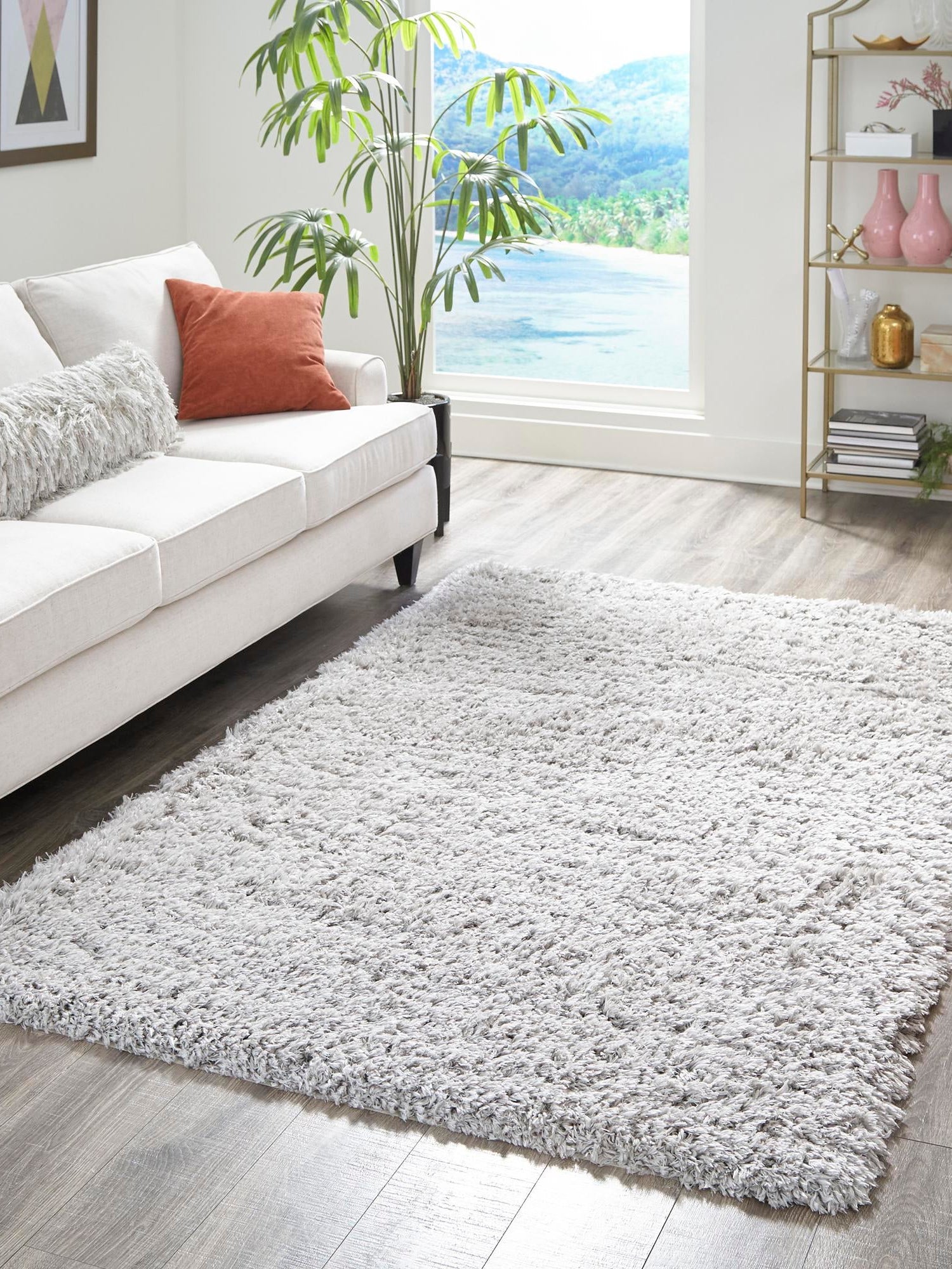 Silver Screen 1' 4 x 1' 4 Marilyn Monroe Opulence Shag Sample Area Rug Thick Soft Touch Fluffy & Plush Shaggy Pile 100% Polyester Carpet for Living, Dining, Bedroom, Office for Sale at Rug Engine