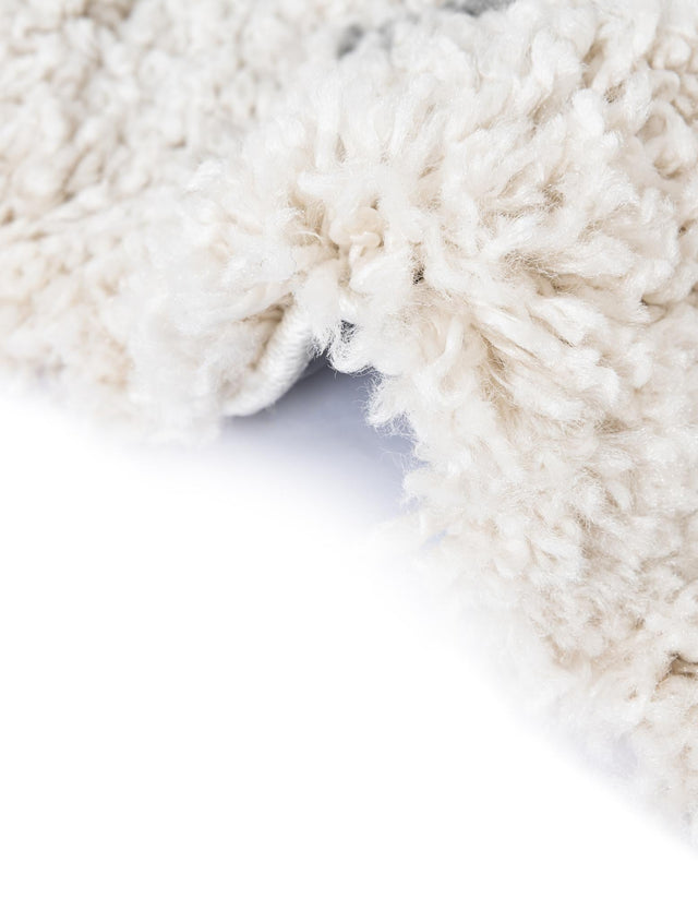 Pure Ivory 4' 1 x 6' 1 Rabat Shag Rectangle Area Rug Thick Soft Touch Fluffy & Plush Shaggy Pile