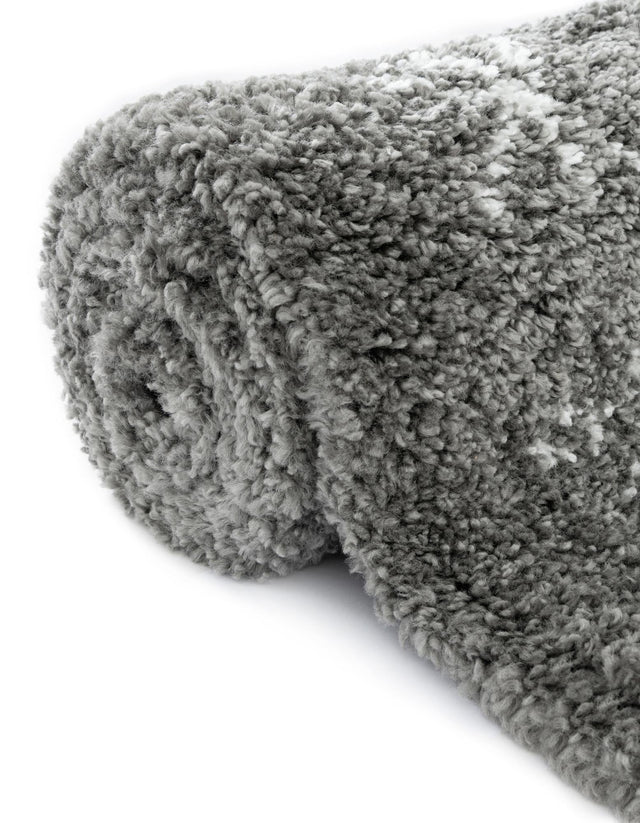 Gray 8' x 8' Rabat Shag Square Area Rug Thick Soft Touch Fluffy & Plush Shaggy Pile