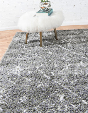 Gray 5' 1 x 8' Rabat Shag Rectangle Area Rug Thick Soft Touch Fluffy & Plush Shaggy Pile