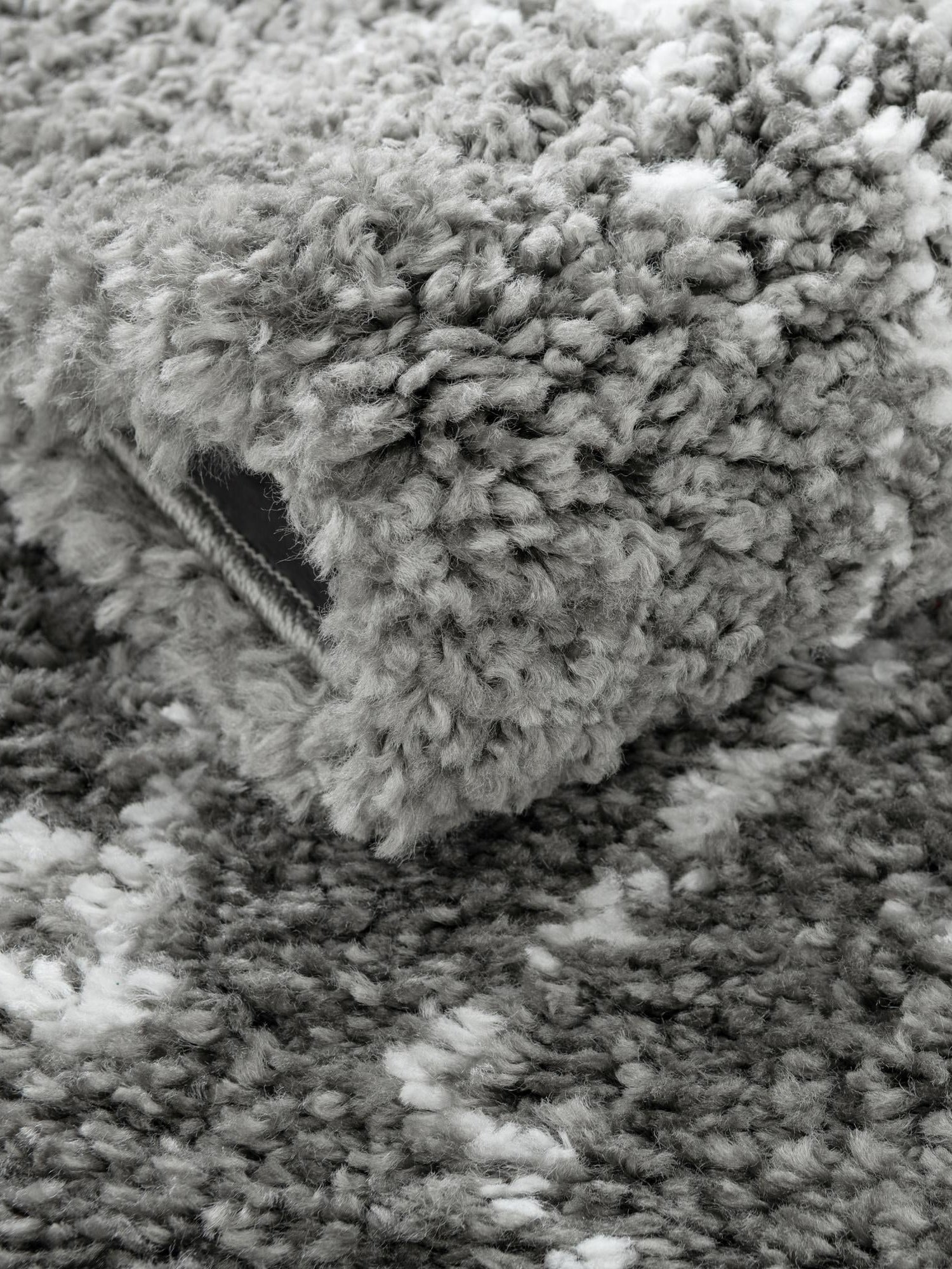 Gray 5' 1 x 8' Rabat Shag Rectangle Area Rug Thick Soft Touch Fluffy & Plush Shaggy Pile Durable Geometric Carpet for Luxury Interior Design for Sale at Rug Engine