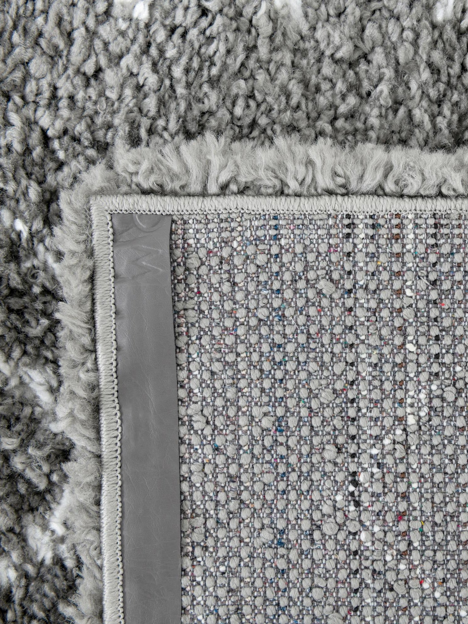 Gray 5' 1 x 8' Rabat Shag Rectangle Area Rug Thick Soft Touch Fluffy & Plush Shaggy Pile Durable Geometric Carpet for Luxury Interior Design for Sale at Rug Engine