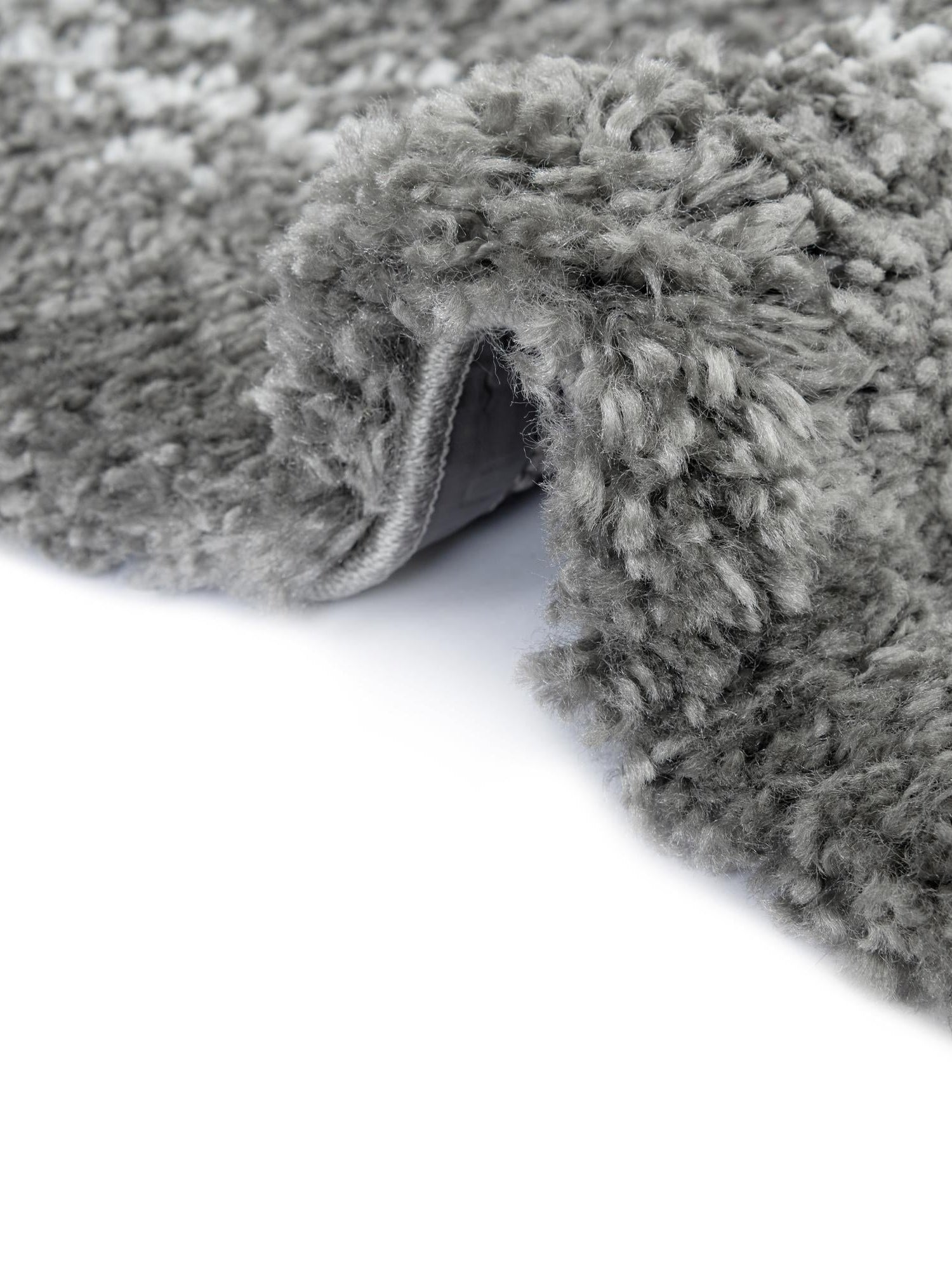 Gray 5' 1 x 8' Rabat Shag Rectangle Area Rug Thick Soft Touch Fluffy & Plush Shaggy Pile Durable Geometric Carpet for Luxury Interior Design for Sale at Rug Engine