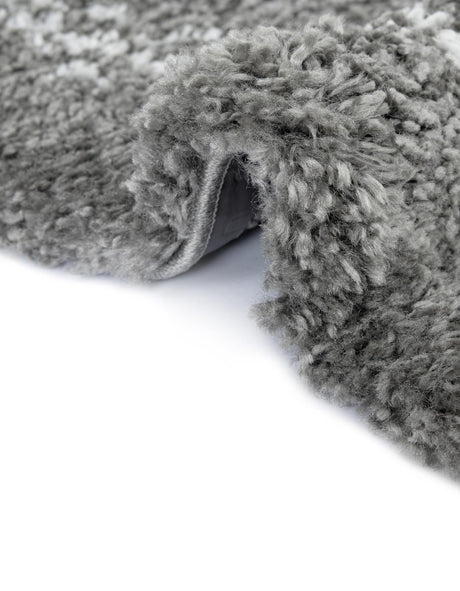 Gray 5' 1 x 8' Rabat Shag Rectangle Area Rug Thick Soft Touch Fluffy & Plush Shaggy Pile Durable Geometric Carpet for Luxury Interior Design for Sale at Rug Engine