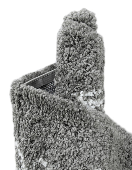 Gray 5' 1 x 8' Rabat Shag Rectangle Area Rug Thick Soft Touch Fluffy & Plush Shaggy Pile Durable Geometric Carpet for Luxury Interior Design for Sale at Rug Engine