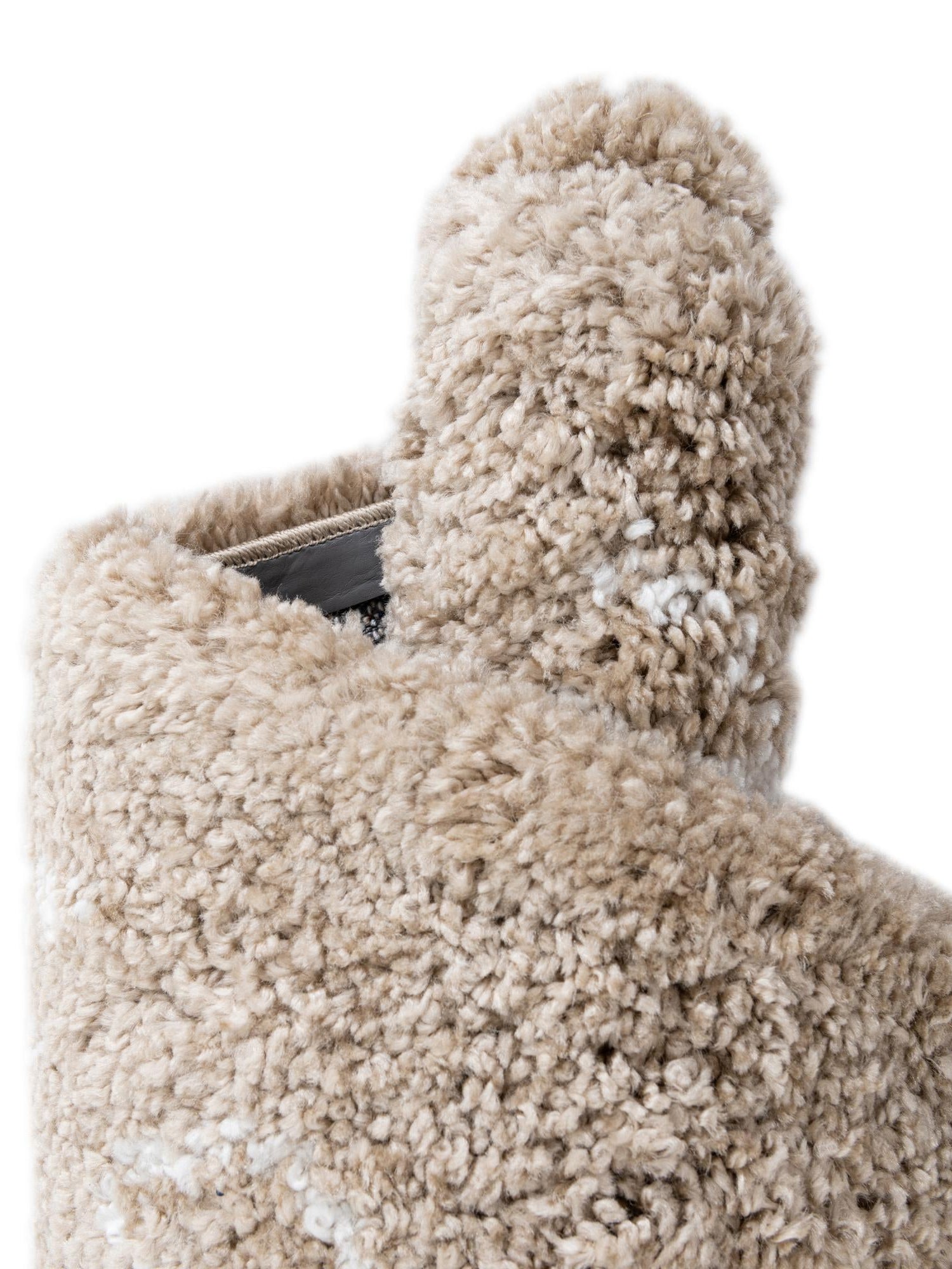 Taupe 2' 7 x 6' 1 Rabat Shag Runner Area Rug Thick Soft Touch Fluffy & Plush Shaggy Pile Durable Geometric Carpet for Luxury Interior Design for Sale at Rug Engine